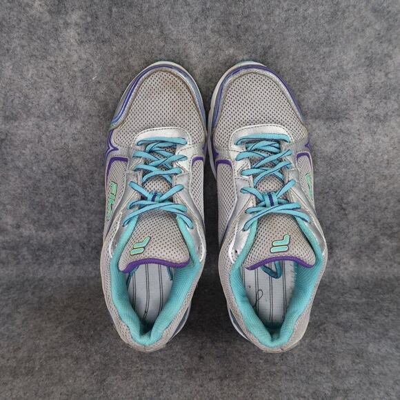 Fila Shoes Womens 8.5 Athletic Trainers Running Active Comfort Walking Grey Blue - Picture 6 of 12